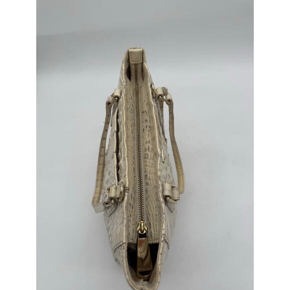 Brahmin Mini Asher Crocodile Leather Cream Satchel Shoulder Bag Women's - Picture 10 of 11